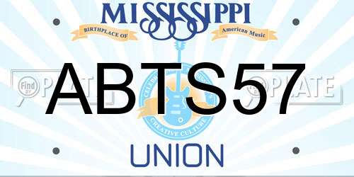 ABTS57 Mississippi License Plate