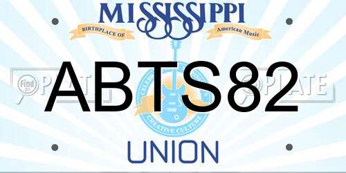 ABTS82 Mississippi License Plate