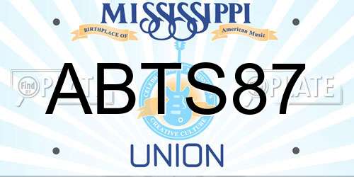 ABTS87 Mississippi License Plate