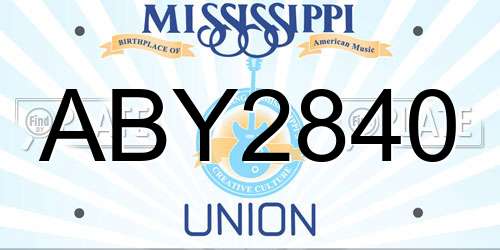 ABY2840 Mississippi License Plate