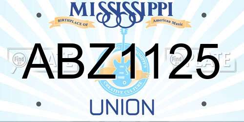 ABZ1125 Mississippi License Plate