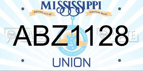 ABZ1128 Mississippi License Plate