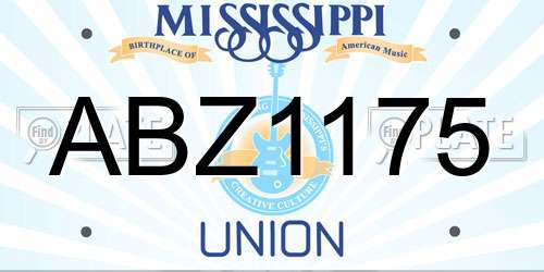 ABZ1175 Mississippi License Plate