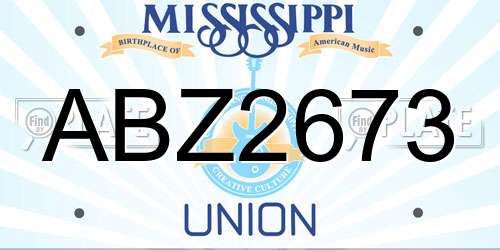 ABZ2673 Mississippi License Plate
