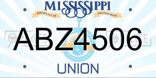 ABZ4506 Mississippi License Plate