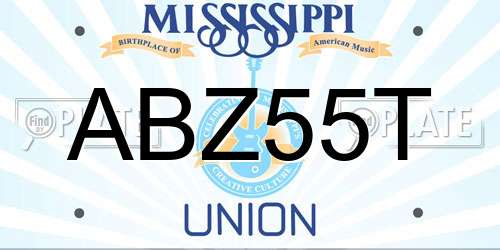 ABZ55T Mississippi License Plate