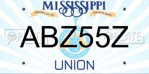 ABZ55Z Mississippi License Plate