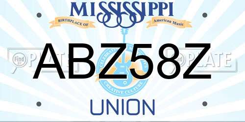 ABZ58Z Mississippi License Plate