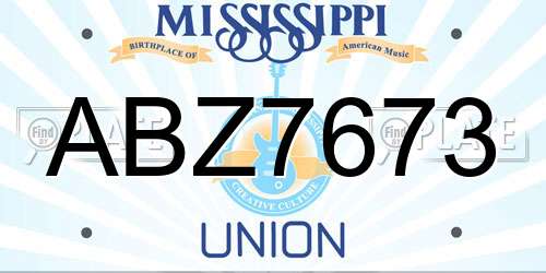 ABZ7673 Mississippi License Plate