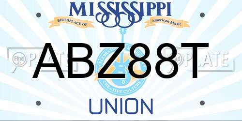 ABZ88T Mississippi License Plate