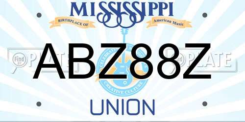 ABZ88Z Mississippi License Plate
