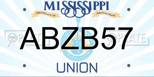 ABZB57 Mississippi License Plate