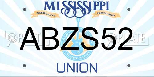 ABZS52 Mississippi License Plate