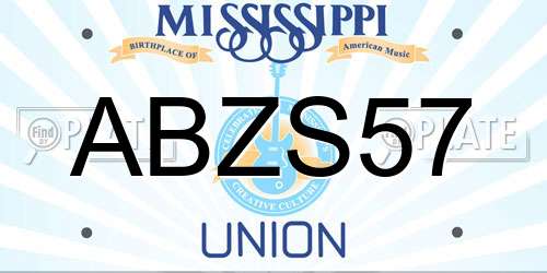 ABZS57 Mississippi License Plate