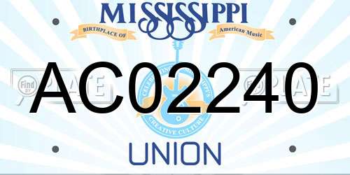 AC02240 Mississippi License Plate