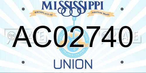 AC02740 Mississippi License Plate