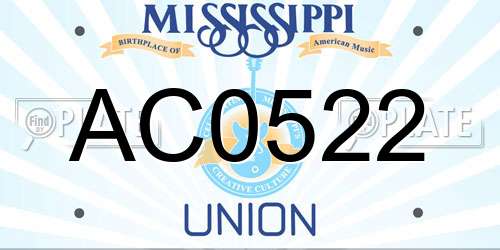 AC0522 Mississippi License Plate