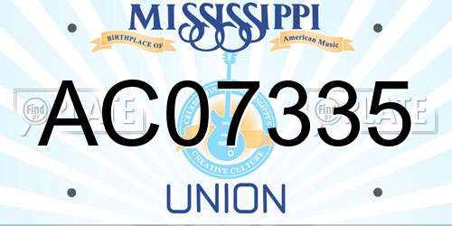 AC07335 Mississippi License Plate