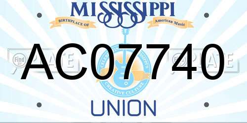 AC07740 Mississippi License Plate