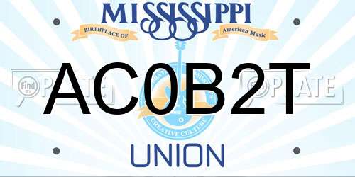 AC0B2T Mississippi License Plate