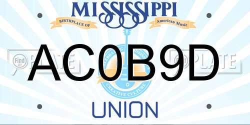AC0B9D Mississippi License Plate