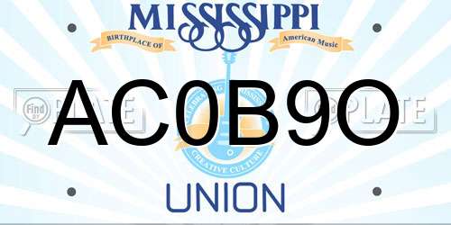 AC0B9O Mississippi License Plate