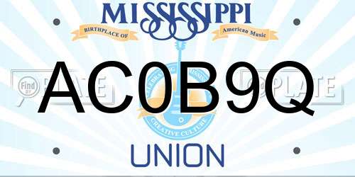 AC0B9Q Mississippi License Plate
