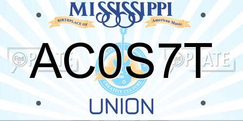 AC0S7T Mississippi License Plate