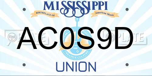 AC0S9D Mississippi License Plate