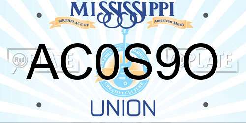 AC0S9O Mississippi License Plate