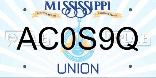 AC0S9Q Mississippi License Plate