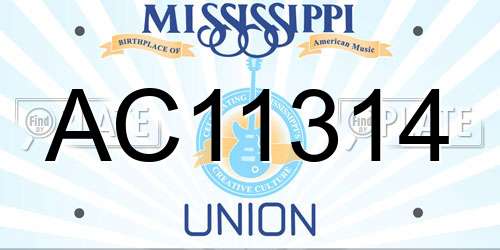 AC11314 Mississippi License Plate