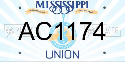 AC1174 Mississippi License Plate