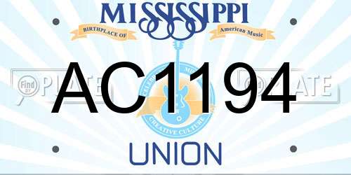 AC1194 Mississippi License Plate