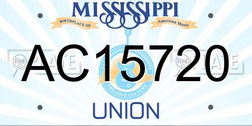 AC15720 Mississippi License Plate