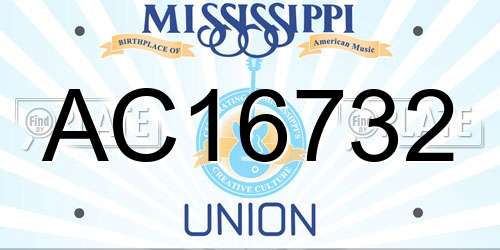 AC16732 Mississippi License Plate