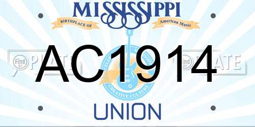 AC1914 Mississippi License Plate