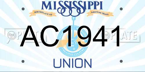 AC1941 Mississippi License Plate