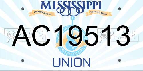 AC19513 Mississippi License Plate