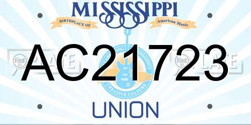 AC21723 Mississippi License Plate