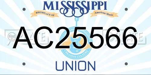AC25566 Mississippi License Plate