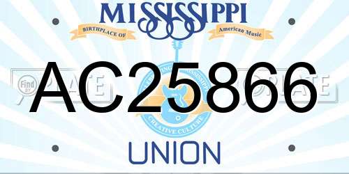 AC25866 Mississippi License Plate
