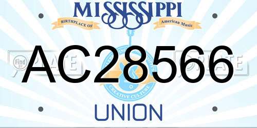 AC28566 Mississippi License Plate