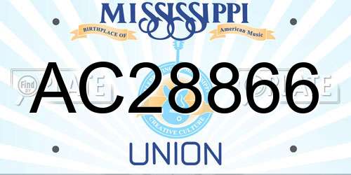 AC28866 Mississippi License Plate