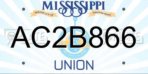 AC2B866 Mississippi License Plate