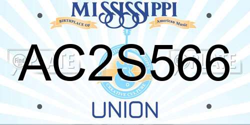 AC2S566 Mississippi License Plate