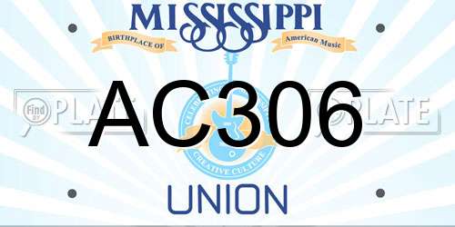AC306 Mississippi License Plate