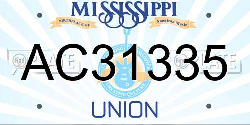 AC31335 Mississippi License Plate