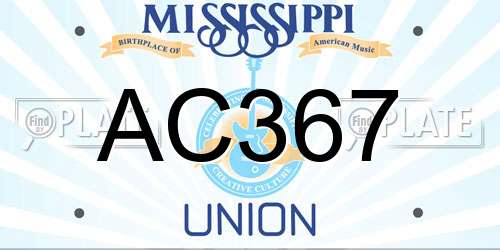 AC367 Mississippi License Plate