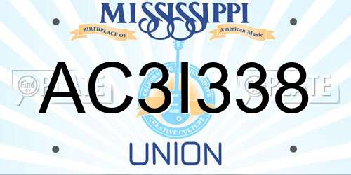 AC3I338 Mississippi License Plate